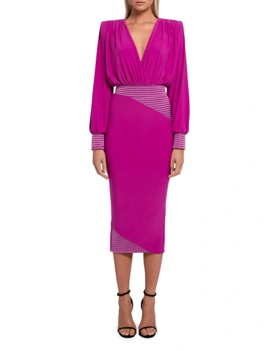 Shop Zhivago Lover Man Cocktail Dress With Satin Panels In Berry