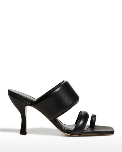 Shop Gia X Pernille 80mm Lambskin Toe-ring Slide High-heel Sandals In Black
