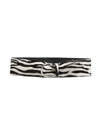 Shop Isabel Marant Dano Zebra-print Calf Hair Belt In Black/white