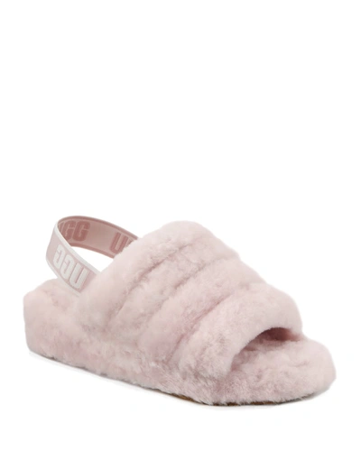 Shop Ugg Fluff Yeah Shearling Sandal Slippers In Ribbon Red