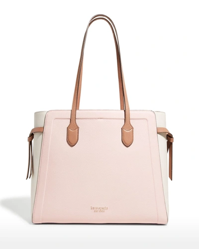 Kate Spade Knott Large Leather Tote Bag In Chalk Pink Multi