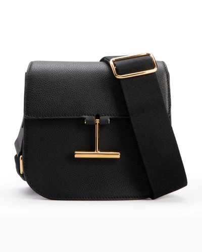 Shop Tom Ford Tara Mini Grain Leather Crossbody Bag In U9000 Black