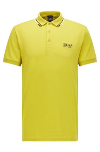 Shop Hugo Boss - Active Stretch Golf Polo Shirt With S.caf - Green