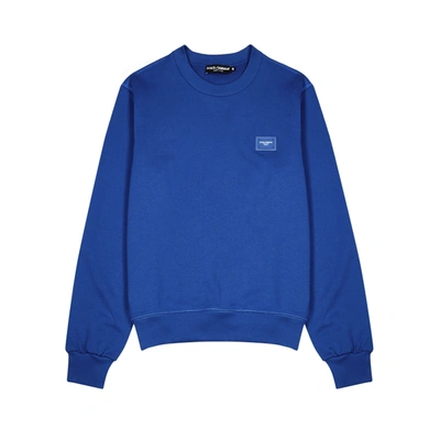 Shop Dolce & Gabbana Blue Cotton Sweatshirt