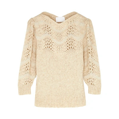 Shop Merlette Philemon Blush Pointelle-knit Jumper In Ivory