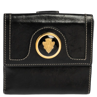Pre-owned Gucci Black Leather Hysteria Compact Wallet