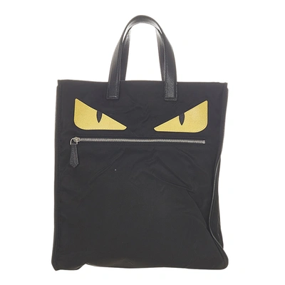 Pre-owned Fendi Black Monster Nylon Tote Bag