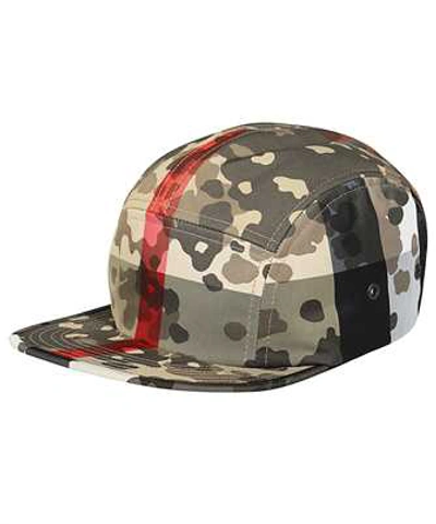 Shop Burberry Camouflage Check Nylon Cap In Beige