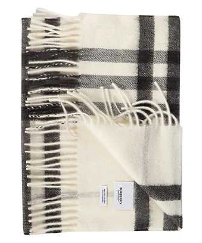 Shop Burberry Giant Check Scarf In White