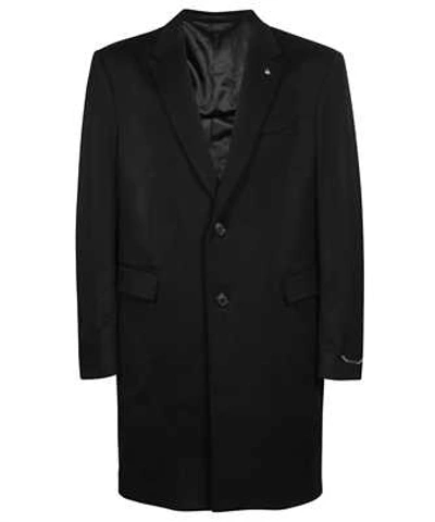 Shop Versace Wool Coat In Black