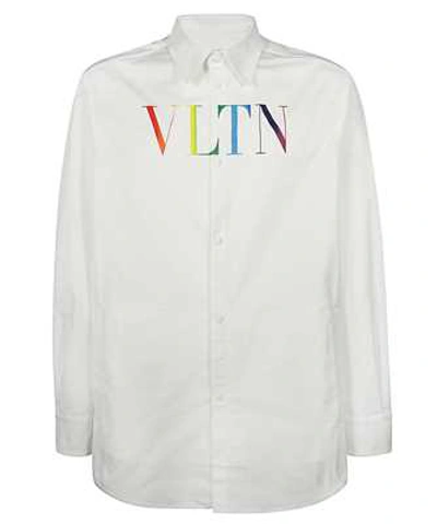 Shop Valentino Multicoloured Vltn Logo Shirt In White