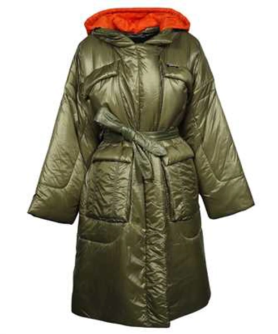 Shop Versace Puffer Coat In Green