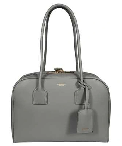 Shop Burberry Medium Half Cube Bag In Grey