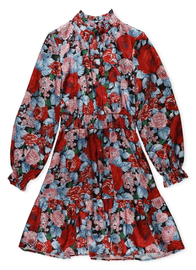 Shop Msgm Floral Dress In Multicolor