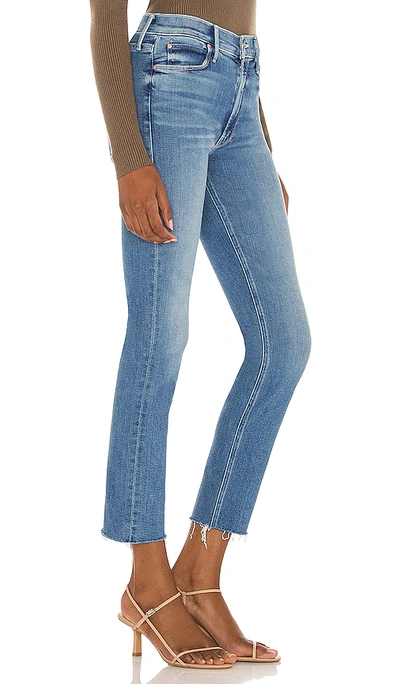 Mother Mid-rise Dazzler Ankle Fray New Sheriff In Town Straight Jean In Blue