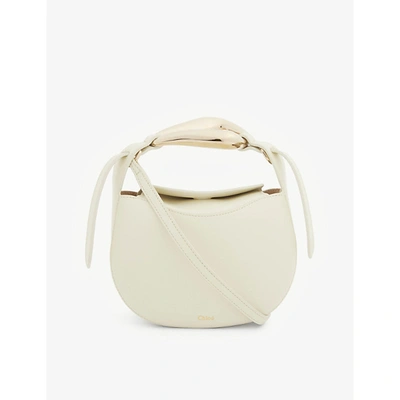 Shop Chloé Womens Natural White Kiss Leather Cross-body Bag