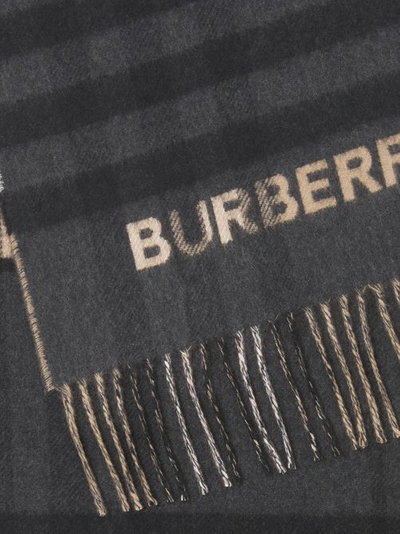 Shop Burberry Contrast Check Cashmere Scarf In Archive Beige/black