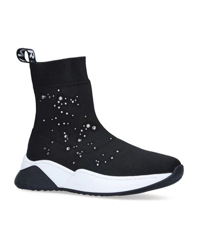 Shop Balmain Kids Crystal-embellished Sock Sneakers In Multi