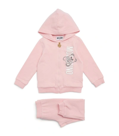 Shop Moschino Kids Teddy Bear Logo Tracksuit (3-36 Months) In Pink