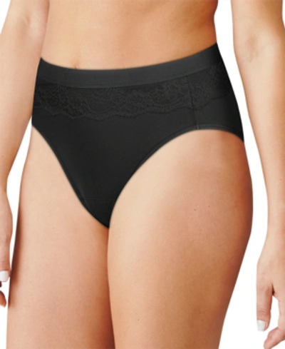 Shop Bali Women's Light Leak Protection Hi-cut Brief Period Underwear Dfllh1 In Black