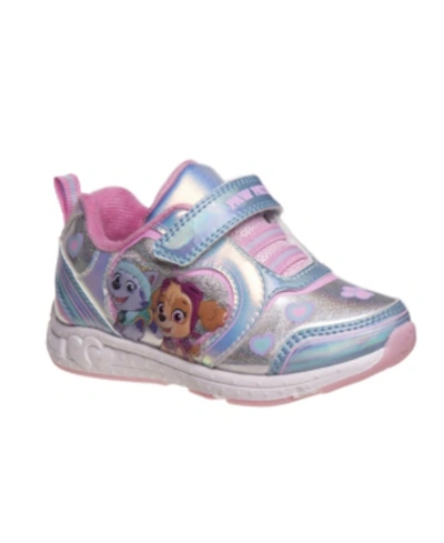 Shop Nickelodeon Little Girls Paw Patrol Sneakers In Silver-tone-pink