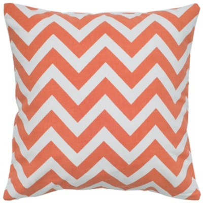Shop Rizzy Home Chevron Polyester Filled Decorative Pillow, 18" X 18" In Orange