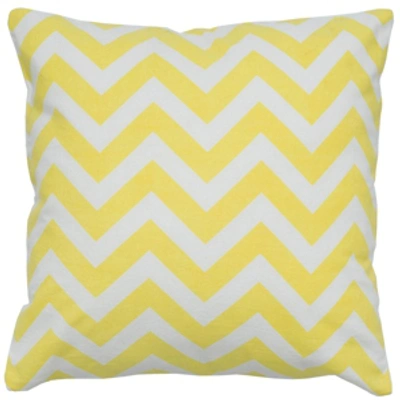 Shop Rizzy Home Chevron Polyester Filled Decorative Pillow, 18" X 18" In Yellow