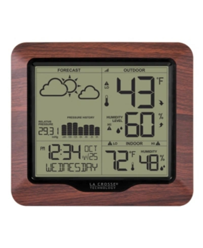 Shop La Crosse Technology 308-1417bl Backlight Wireless Forecast Station With Pressure History In Brown