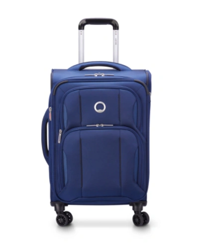 Shop Delsey Closeout!  Optimax Lite 2.0 Expandable 20" Carry-on Spinner In Blue