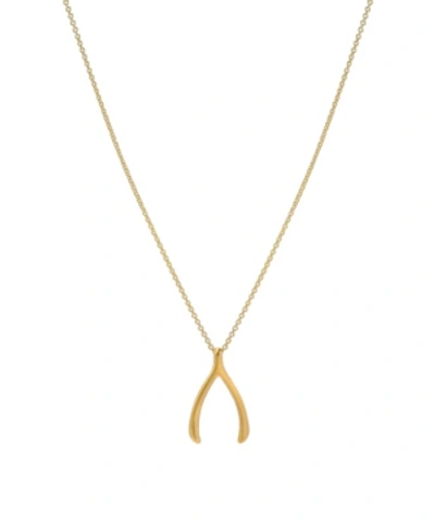 Shop Zoe Lev Wishbone 14k Yellow Gold Necklace