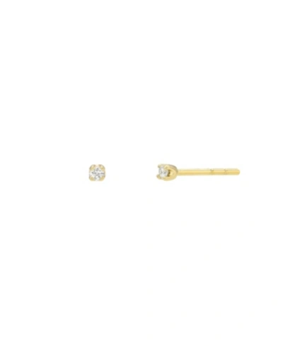 Shop Zoe Lev Mini 4 Prong Diamond 14k Yellow Gold Stud Earrings