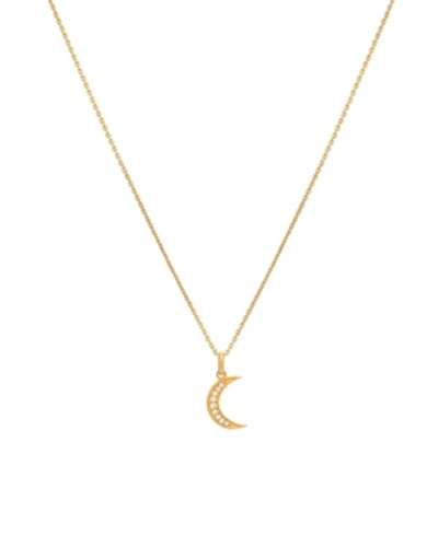 Shop Zoe Lev Diamond Moon 14k Yellow Gold Necklace