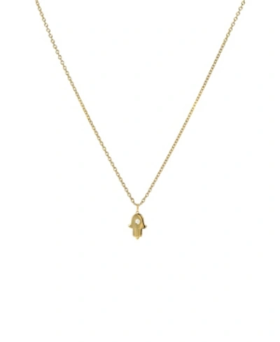 Shop Zoe Lev Diamond Hamsa 14k Yellow Gold Necklace