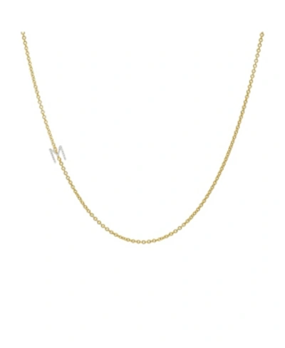 Shop Zoe Lev Diamond Asymmetrical Initial 14k Yellow Gold Necklace In Gold-m