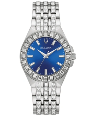 Shop Bulova Women's Phantom Crystal Stainless Steel Bracelet Watch 32mm In Silver-tone