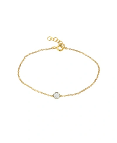 Shop Zoe Lev Small Bezel Diamond 14k Yellow Gold Bracelet