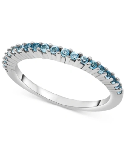 Macy's Blue Topaz Stack Ring (5/8 Ct. T.w.) In Sterling Silver (also In Pink Sapphire) In Blue Topaz