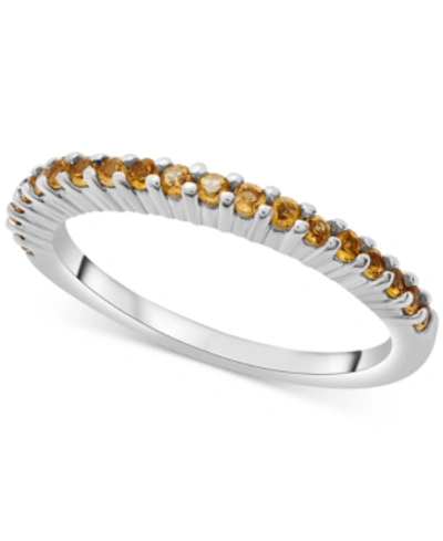Macy's Blue Topaz Stack Ring (5/8 Ct. T.w.) In Sterling Silver (also In Pink Sapphire) In Citrine