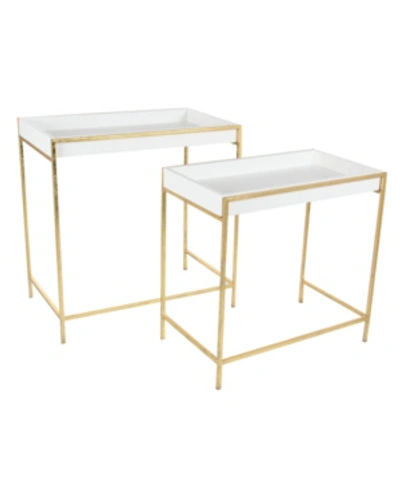 Shop Rosemary Lane Contemporary Console Table, Set Of 2 In Gold-tone