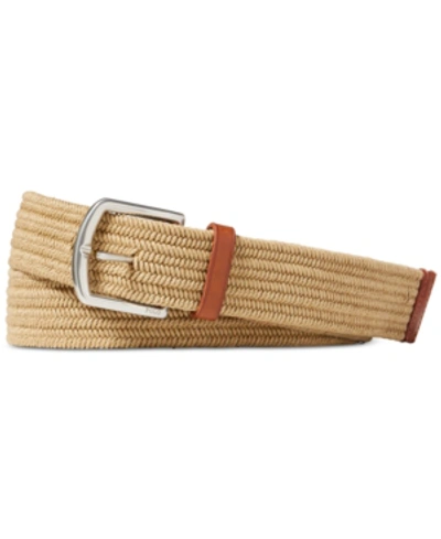 Shop Polo Ralph Lauren Men's Stretch Waxed Cotton Belt In Timber Brown
