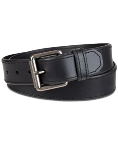 Shop Levi's Men's Beveled-edge Leather Belt In Black