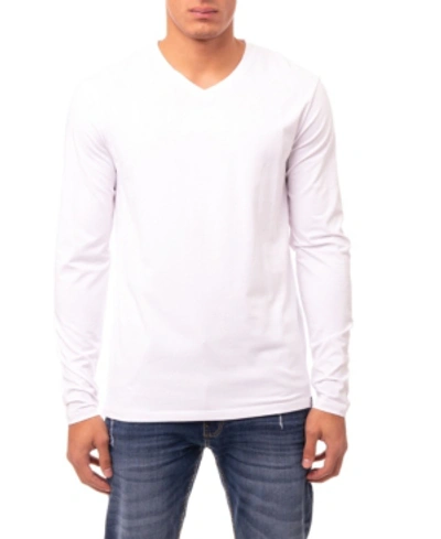 Shop X-ray Men's Soft Stretch V-neck Long Sleeve T-shirt In White