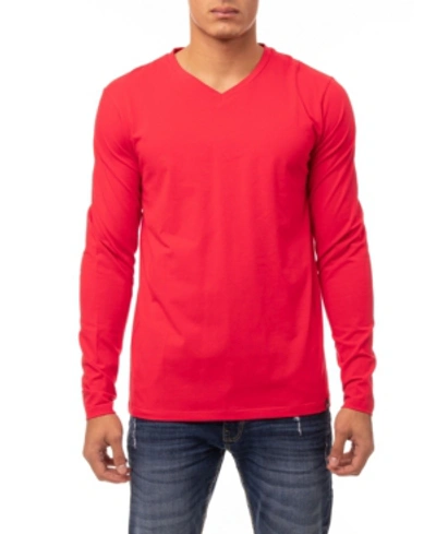 Shop X-ray Men's Soft Stretch V-neck Long Sleeve T-shirt In Racer Red