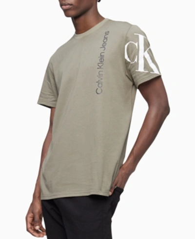 T-shirt Monogram ModeSens Calvin Dusty Klein Olive Crewneck In | Men\'s Tilt Logo