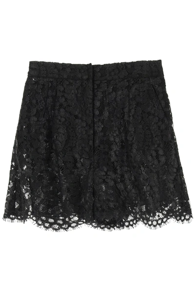 Shop Dolce & Gabbana Laminated Lace Shorts In Nero (black)
