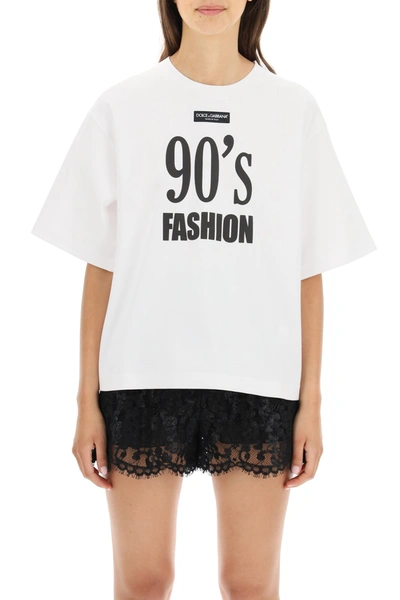 Shop Dolce & Gabbana 90s Fashion T-shirt In Fashion90 Fdo Bianco (white)