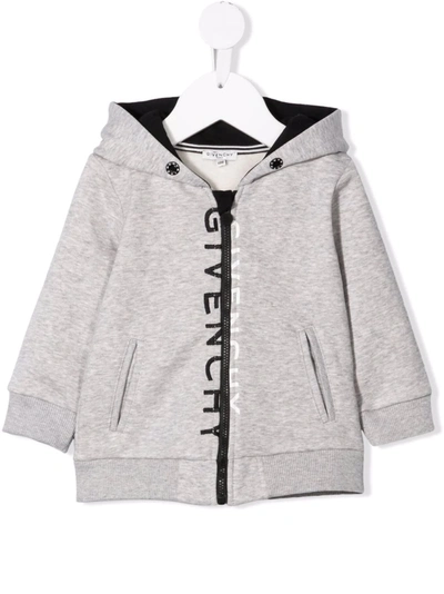 Shop Givenchy Logo-print Hooded Jacket In 灰色