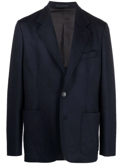 Shop Lanvin Single-breasted Wool Blazer In 蓝色