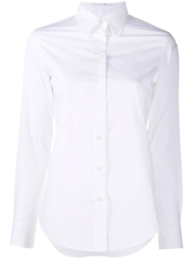 Shop Lauren Ralph Lauren Embroidered-logo Shirt In White