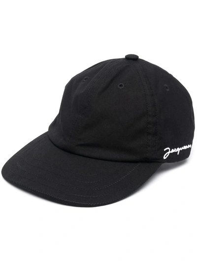 Shop Jacquemus Logo-embroidered Baseball Cap In Black